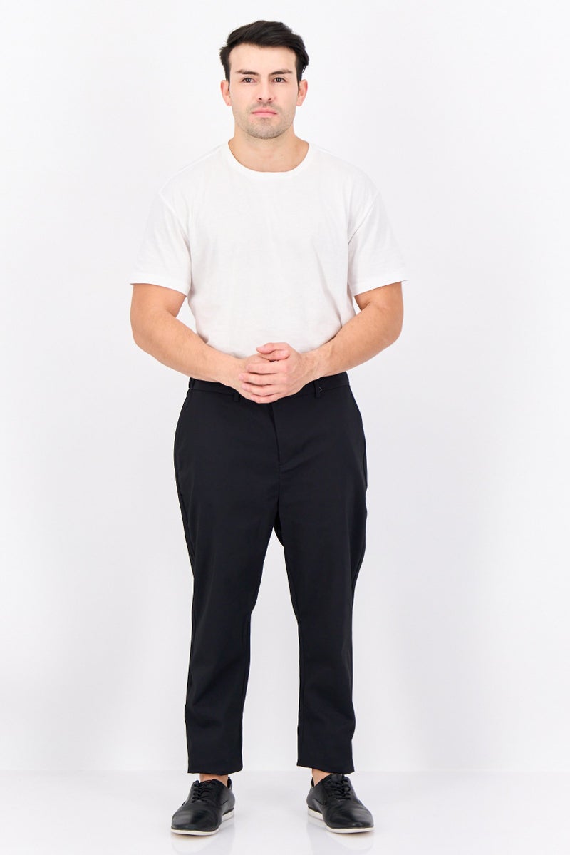 Threadbare Men Regular Fit Plain Chino Pants, Black - Image 4