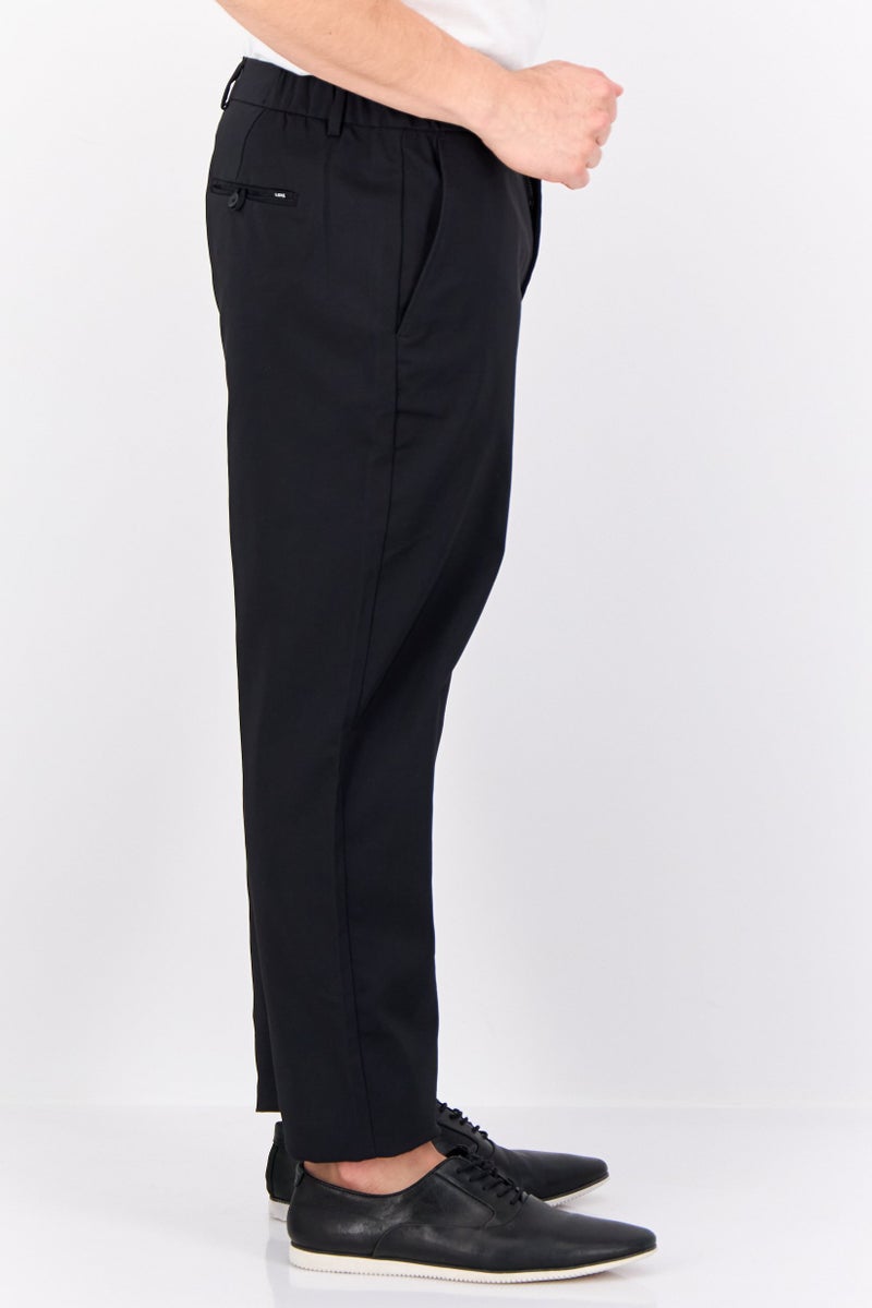 Threadbare Men Regular Fit Plain Chino Pants, Black - Image 2