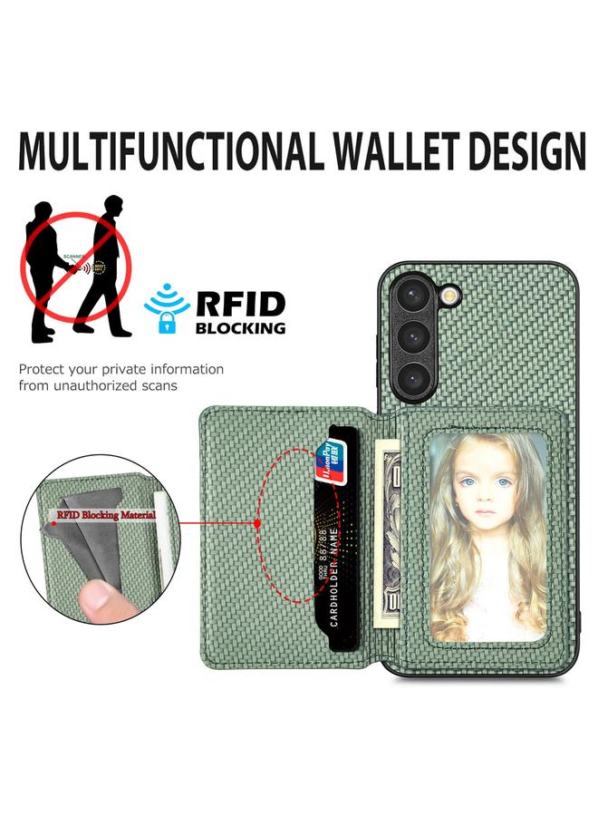 اس-توب جراب لهاتف Samsung Galaxy S23 5G مصنوع من ألياف الكربون وحقيبة بطاقات مغناطيسية - Image 3