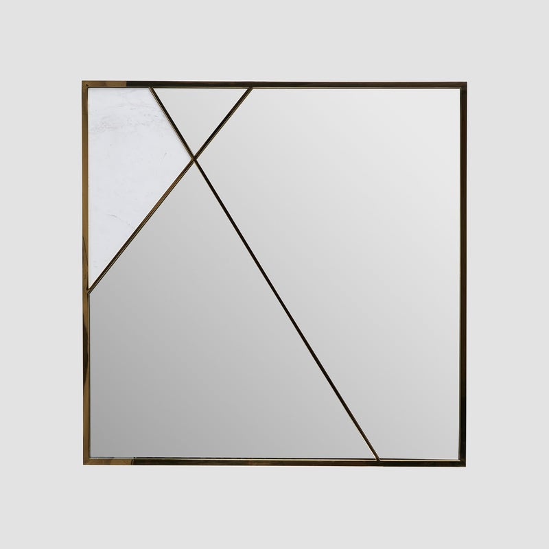 AL HUZAIFA FURNITURE Gayla Mirror, Antique Brass - Image 1