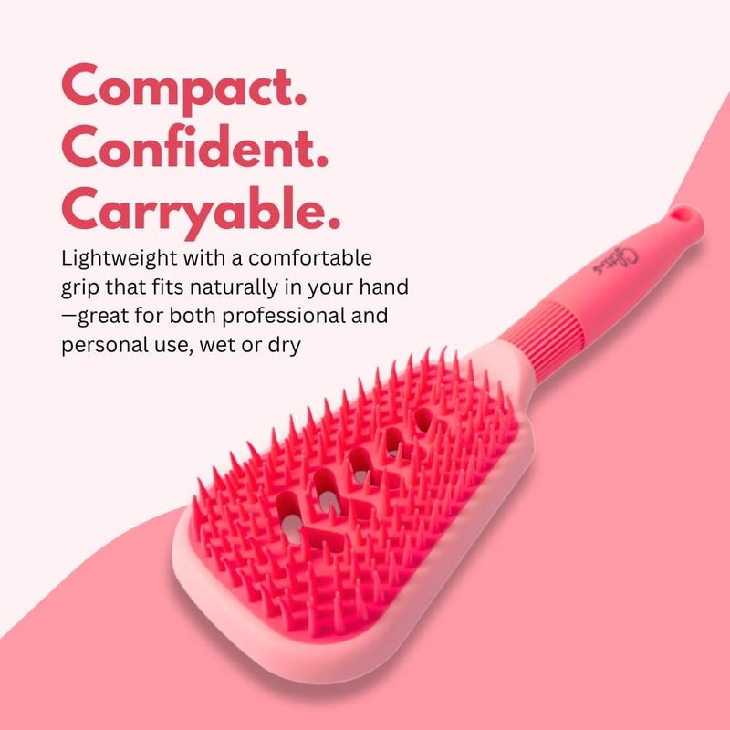 Glitters Professional Hair Brush Set - 3-Piece Detangling Collection in Pink - Image 4