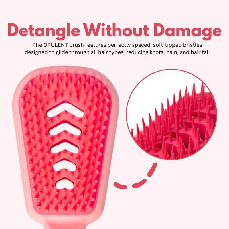 Glitters Professional Hair Brush Set - 3-Piece Detangling Collection in Pink - Image 3