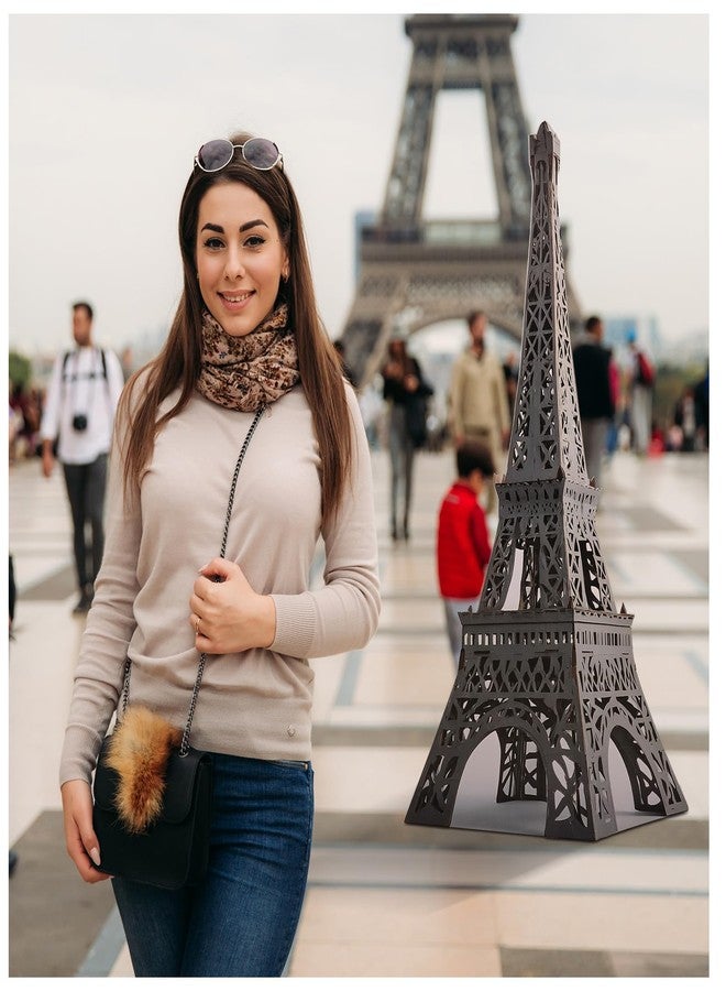 لينوزين مجسم برج إيفل من الورق المقوى من Leinuosen بطول 6 أقدام، بالحجم الطبيعي، لتزيين حفلات عيد الميلاد ذات الطابع الفرنسي، دعامة تصوير على شكل برج إيفل، مناسب لحفلات ليلة باريس الفرنسية (رمادي ثلاثي الأبعاد) - Image 5