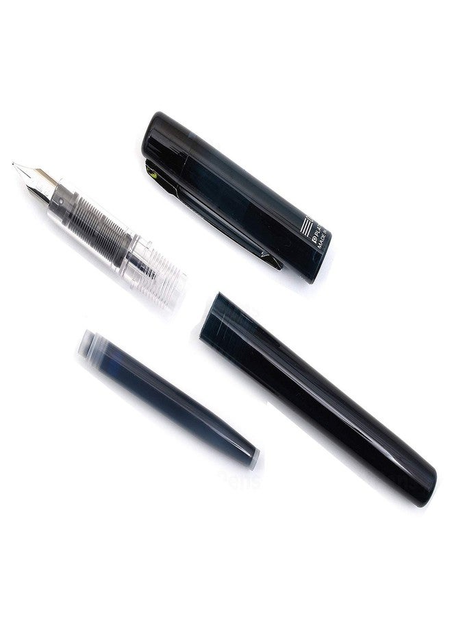 PLATINUM Prefounte Fountain Ink Pen with SS Fine Nib, Translucent Graphite Blue Barrel, Cap, Blue-Black Ink Cartridge Included, Slip & Seal Cap Design, Ideal For Adults Daily Use Beginners - Image 5