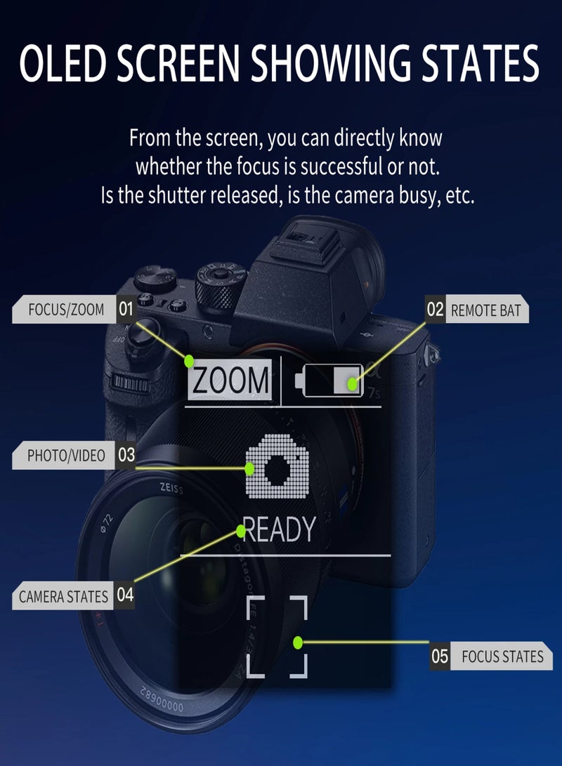 YOCTOP YSG05S Camera Wireless Remote Control for Photo Video Focus Zoom 15M Control Distance Built-in Battery with Wrist Strap Charging Cable Replacement for Sony ZV1 ZV-E1 ZV-E10 A7M4 A6700 A7C A6700 and More  - Image 5