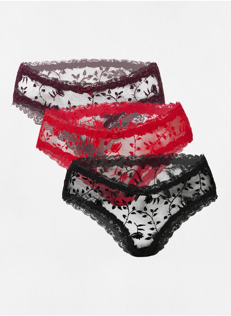 hunkemoller - 3-Pack V-Shape Brazilian Thong - Image 1