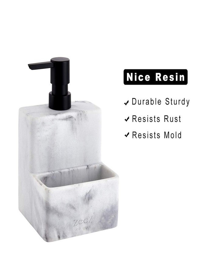 zccz Soap Dispenser with Sponge Holder, Marble Look Liquid Hand and Dish Soap Dispenser Pump Bottle and Sponge Holder 2 in 1 for Kitchen Sink Bathroom Counter Storage and Organization - Image 5