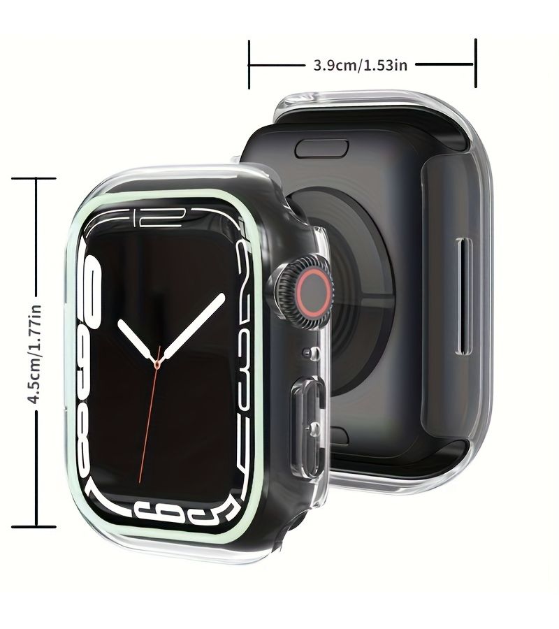 متوافق مع ساعة Luminous Green 41MM Iwatch Ultra 44 45 40 42 غلاف بلاستيكي صلب يتوهج في الظلام لسلسلة 9 8 7 6 5 4 3 SE - Image 2