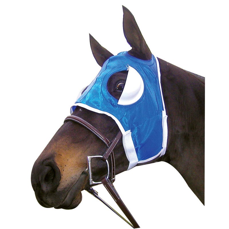 Intrepid International Horse Mask - Half Cup Blinker Mask, Training Equipment, Adjustable Horse Riding Gear - Half Cup Blinders with Touch Tape Closure, Calming Aid, One-Size, Blue