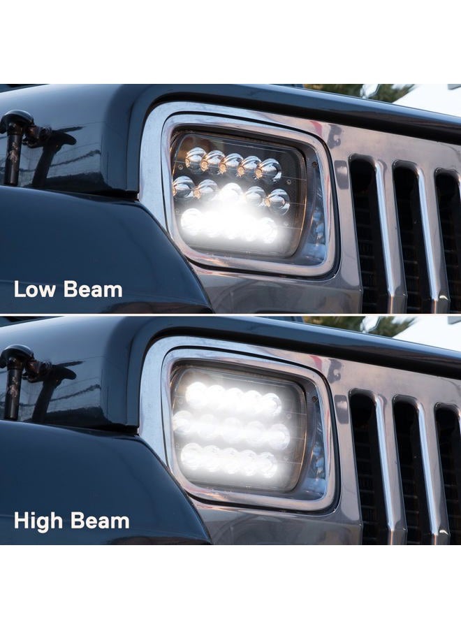 ONLINE LED STORE 2pc Universal 7" x 6" 45W Headlight with Black Housing [Plug & Play] [Energy Efficient] [Rugged] - Sealed Beam Square/Rectangular Headlight (High/Low Beams: 6/15 s) - Image 3
