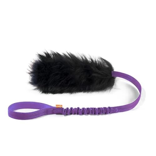 HOWGO Dog Rope ToyDog Bungee Chaser Toy 100 SheepskinSheep Smell Tug Toy for All Breeds Purple Short Without Ball - Image 1
