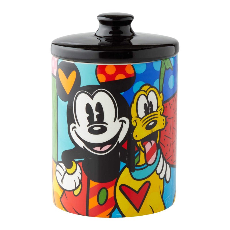 Enesco 6004977 Disney by Britto Mickey Mouse and Pluto Candy Jar Canister 6 Inch