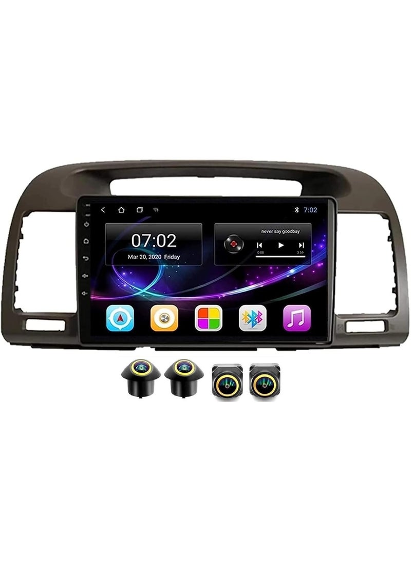 SHEZA STAR Android Car Stereo for Toyota Camry 2001-2006 4GB RAM 64GB ROM Support Carplay, M-Link Wi-Fi BT, Radio GPS, 9 Inch IPS.QLED, Screen with 360D Camera Included - Image 1