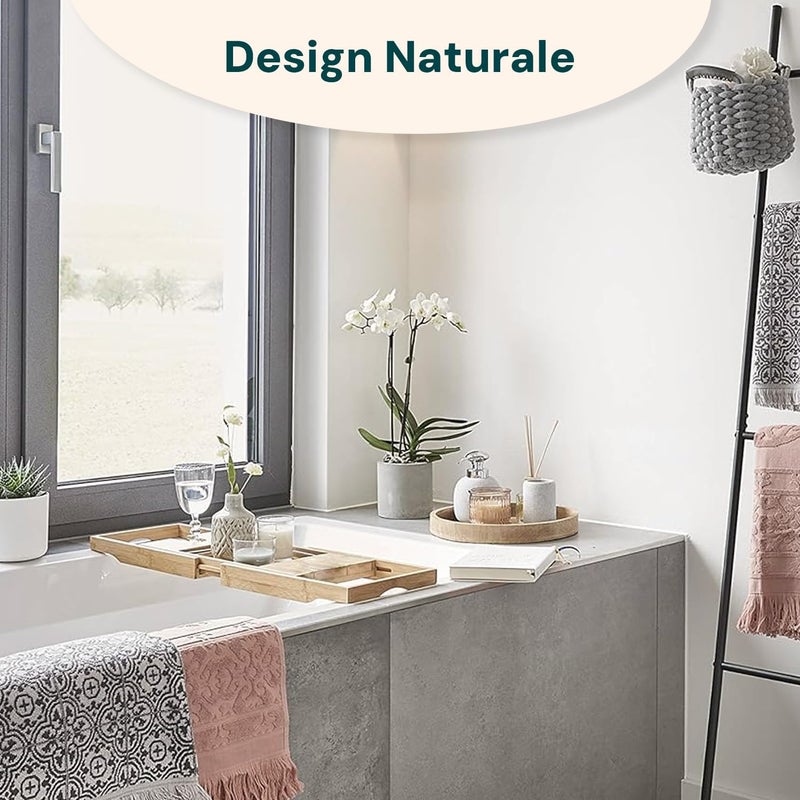Extendable Bamboo Bath Tray - Elegant Expandable Bath Tray, Adaptable and Functional, 105 x 22 x 4 cm - Image 5
