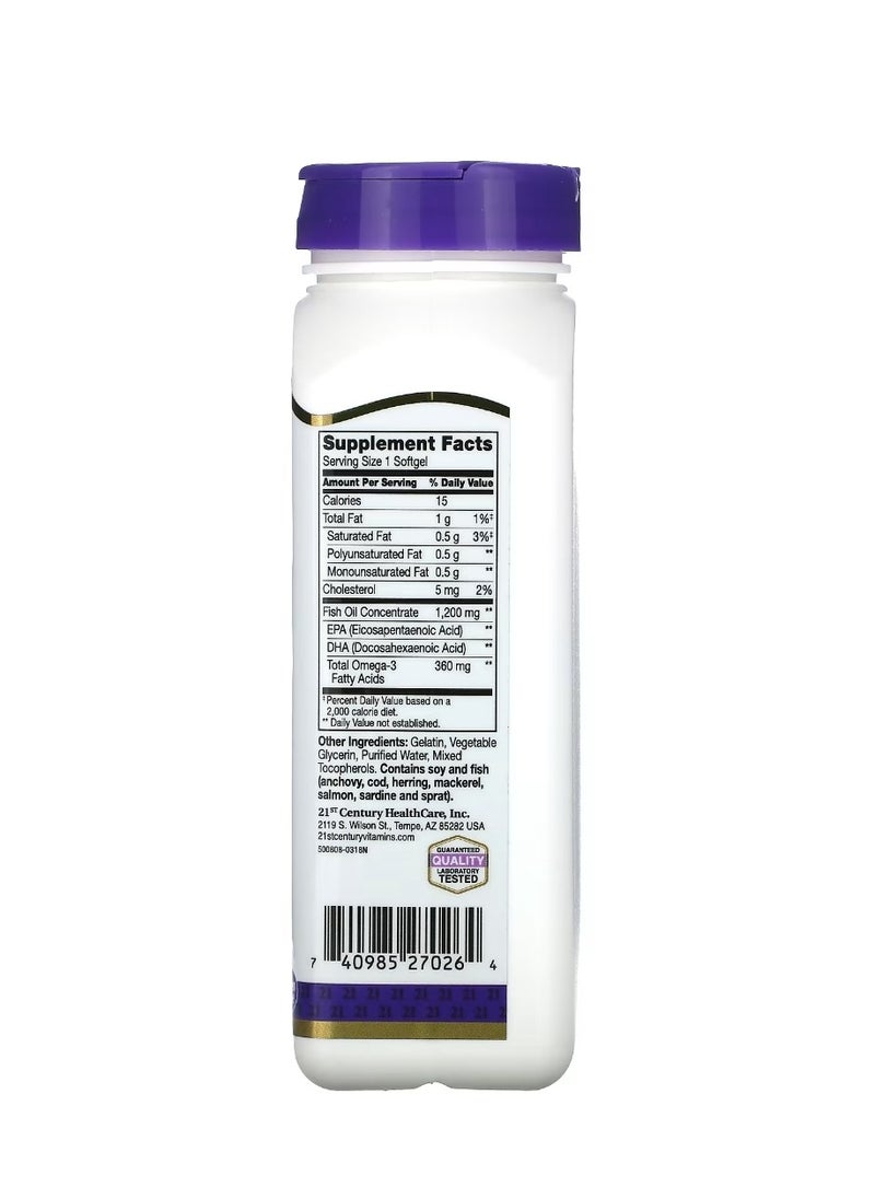21st CENTURY Fish Oil 1200 mg 90 Softgels  - Image 2