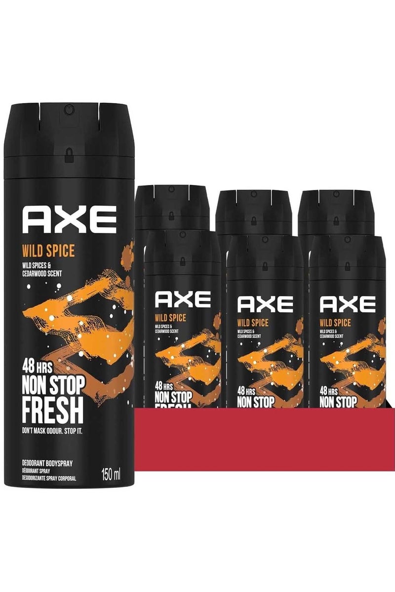Axe Wild Spice Deodorant Body Spray For 150ml (Pack of 6) - Image 1