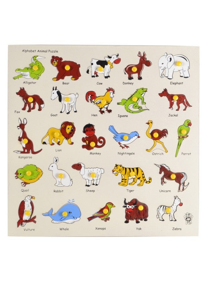 Skillofun Wooden Animal Alphabet Tray, Learn Through Play, Self-Corrective Puzzle For Kids, Enhance Cognitive Skills, Hand-Eye Coordination, Dexterity, Eco-Friendly, Non-Toxic.  - Image 1