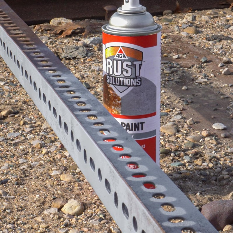 AGS RUST SOLUTIONS Rust Spray Paint, 14oz, Durable Matte Grey Finish, Safe for All Surfaces, Eradicate Rust and Ensure Long-Lasting Protection Against Weather and Wear - Image 1