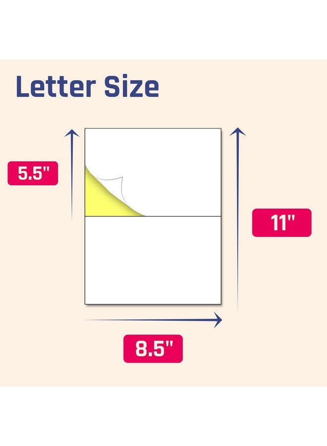 TownStix 30 Sheets - Half Sheet Shipping Labels, Printable Sticker Paper, for Laser & Inkjet Printers - 2 per Sheet, 60 Pieces - Image 2