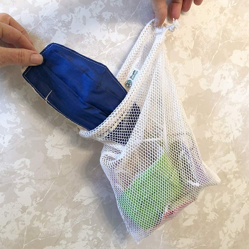 Simple Ecology Organic Cotton Mesh Laundry Bag; Machine Washing Bags for Delicates, Lingerie and Garments, Medium 2 pack - Image 4