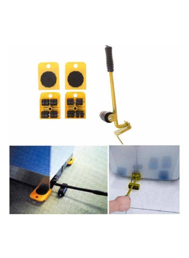 NIBEMINENT Pack Of 5 Furniture Lifting System Set Yellow/Black 335x100x100millimeter - Image 3