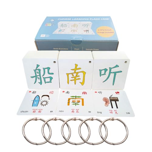 LELEYU Hieroglyphic Pictograph Symbols Chinese Alphabet Learning Color Flash Memory Cards Mandarin Simplified Character EditionPinyin and Stroke IllustrationsStage 1 - Image 1