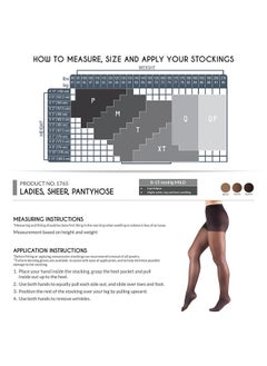 Truform Sheer Compression Pantyhose, 8-15 mmHg, Women's Shaping Tights, 20 Denier, Beige, Queen Plus  - Image 2