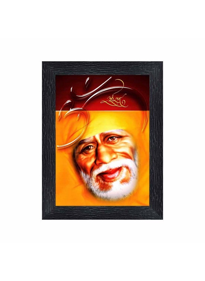 PNF - pnf Poster And Frames Sai Baba Wooden Photo Frame With Acrylic Sheet | For Living, Pooja Room | Home Decoration Item | Best Gifting Option (8x6inch) 207741 - Image 1