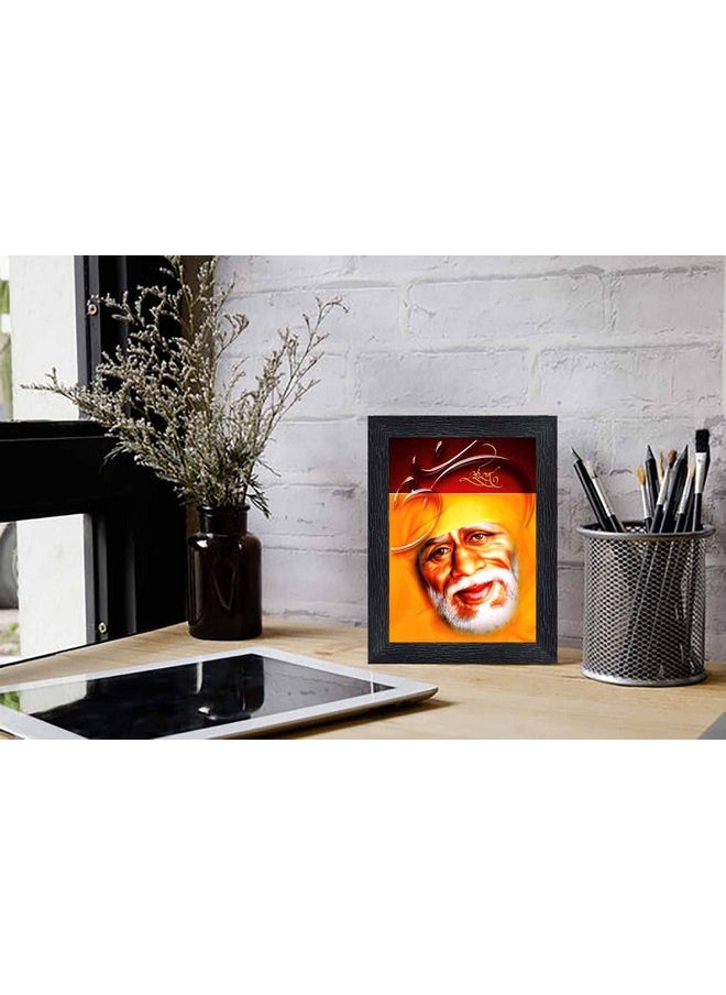 PNF - pnf Poster And Frames Sai Baba Wooden Photo Frame With Acrylic Sheet | For Living, Pooja Room | Home Decoration Item | Best Gifting Option (8x6inch) 207741 - Image 1