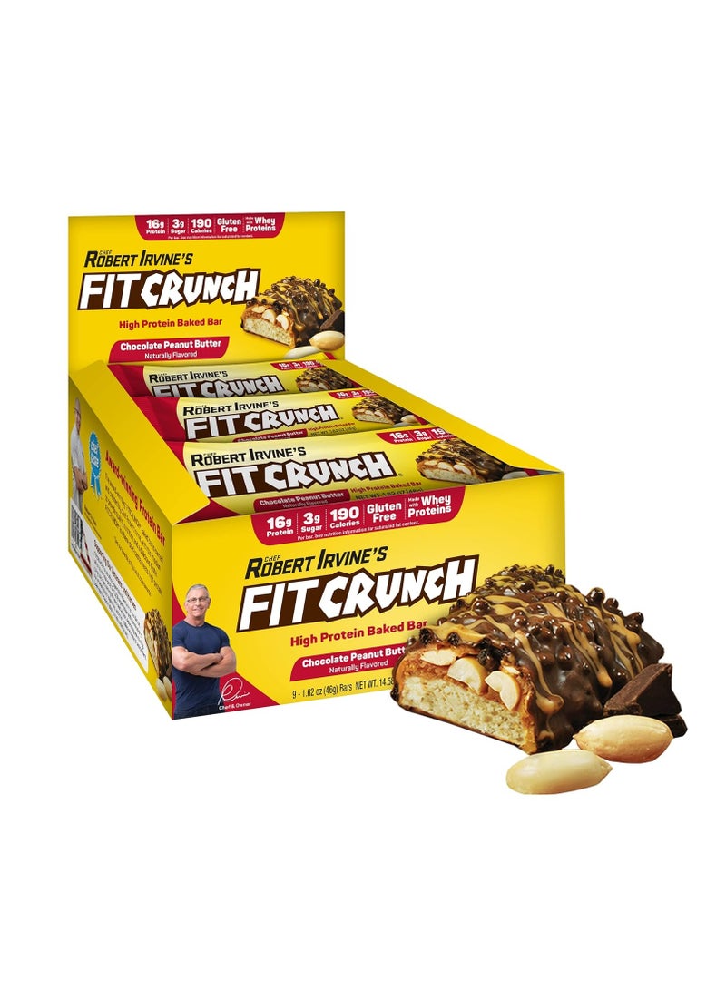 Fit Crunch Protein Bar 46gm Chocolate Peanut Butter  1x9 - Image 1