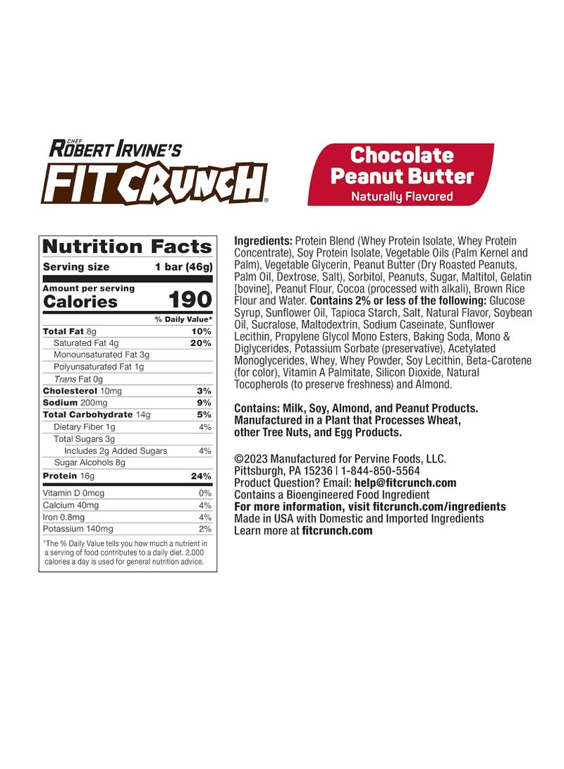 Fit Crunch Protein Bar 46gm Chocolate Peanut Butter  1x9 - Image 2