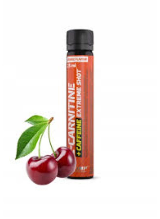OLIMP L-Carnitine + Caffeine Extreme Shot 25ml – Cherry Flavor | Fat-Burning Energy Booster (Pack of 10) - Image 3