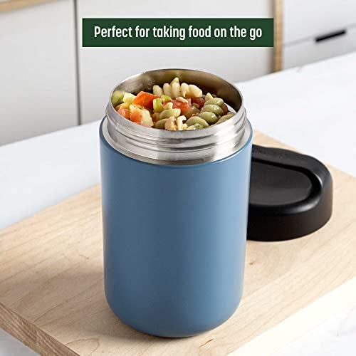 Goodful Stainless Steel Food Jar, Double Wall Vacuum Sealed Insulated Food Storage Container with Carry Handle Lid, 16-Ounce, Deep Blue - Image 2