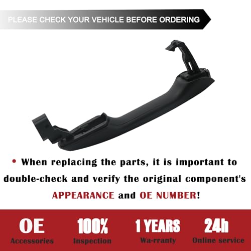 TQPONLY Exterior Door Handle Compatible with 2011-2017 Ford Explorer Edge Left or Right Side (Black) Replaces BT4Z78218B08BAPTM - Image 5