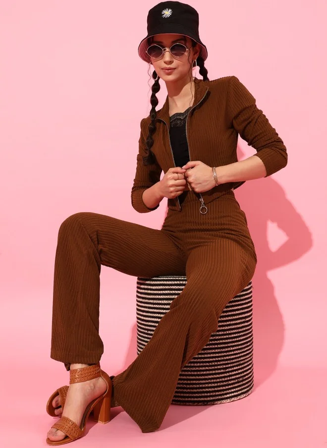 STREET 9 Brown Striped Tailored Jacket for Women