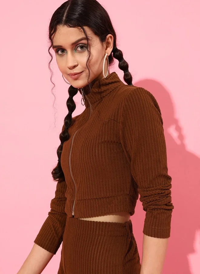 STREET 9 Brown Striped Tailored Jacket for Women