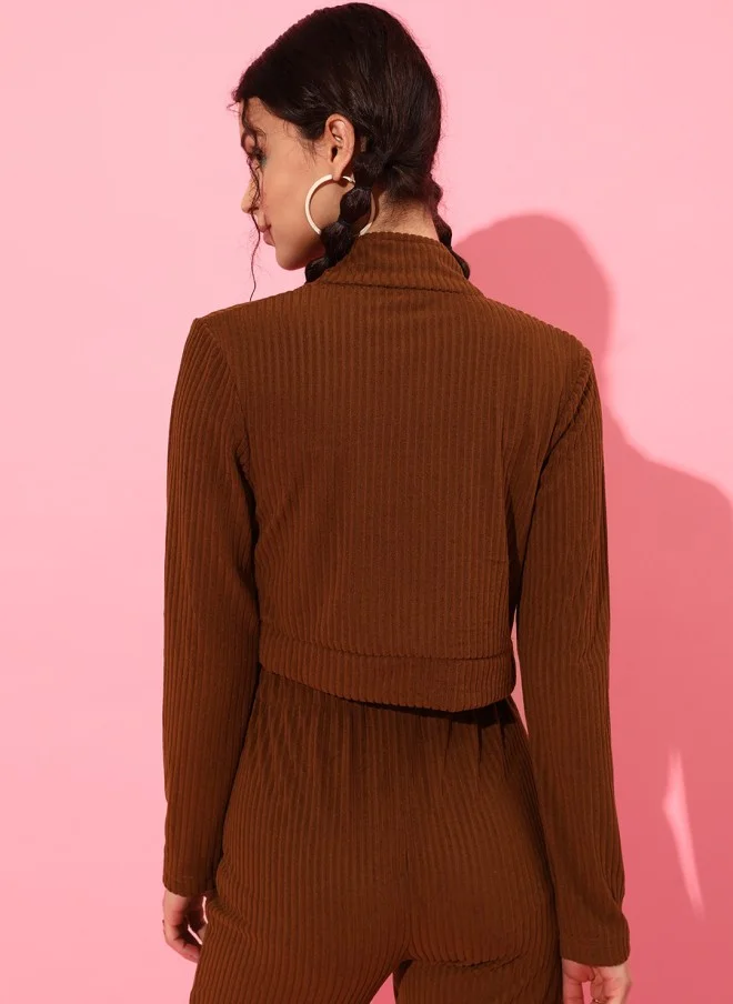 STREET 9 Brown Striped Tailored Jacket for Women