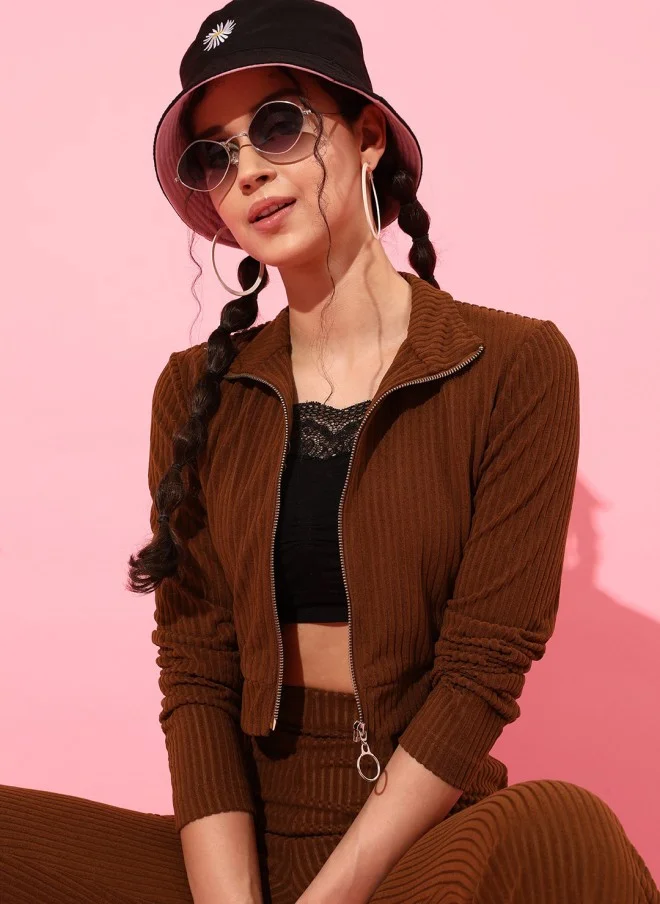 STREET 9 Brown Striped Tailored Jacket for Women