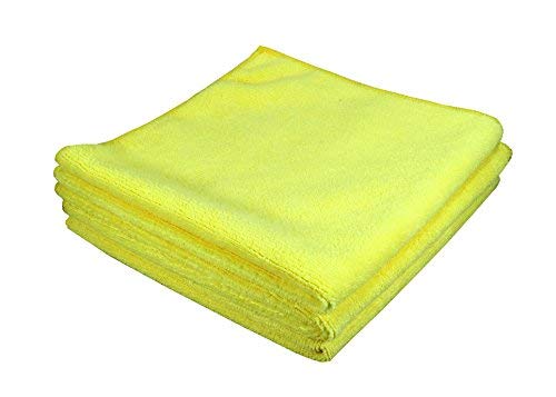 Microfiber Cloth Duster for Cleaning 4 pcs Thick Lint StreakFree Multipurpose Cloths Cleaning Polishing Washing Detailing Use for Computer 40 x 40 cm only Yellow Colour 4 pcs