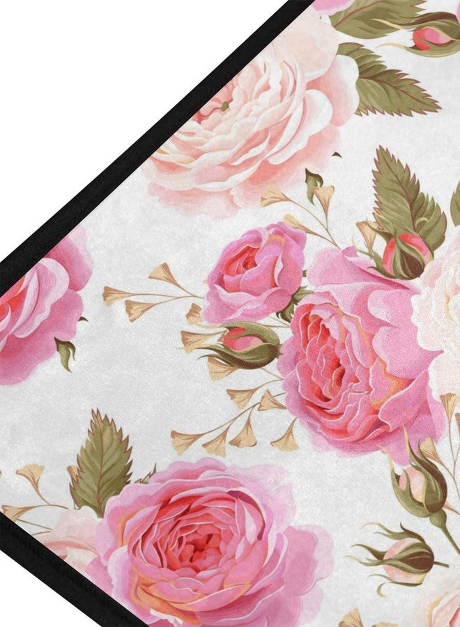 susiyo Kitchen Mat Beautiful Floral Pink Roses Kitchen Rug Mat Anti-Fatigue Comfort Floor Mat Non Slip Oil Stain Resistant Easy to Clean Kitchen Rug Bath Rug Carpet for Indoor Outdoor Doormat - Image 2