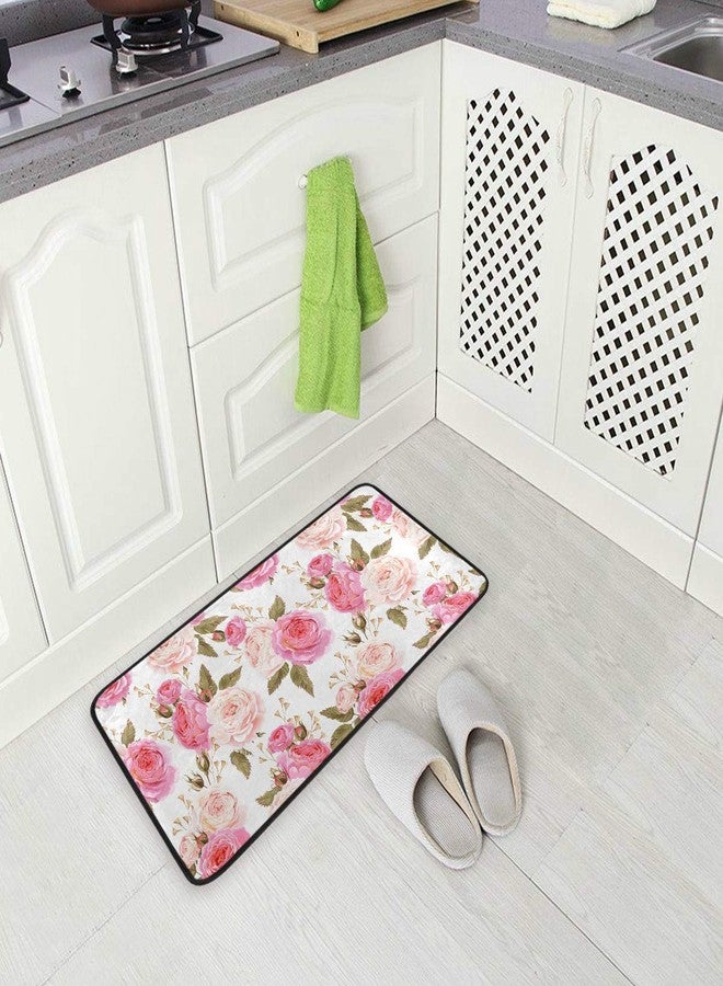 susiyo Kitchen Mat Beautiful Floral Pink Roses Kitchen Rug Mat Anti-Fatigue Comfort Floor Mat Non Slip Oil Stain Resistant Easy to Clean Kitchen Rug Bath Rug Carpet for Indoor Outdoor Doormat - Image 4