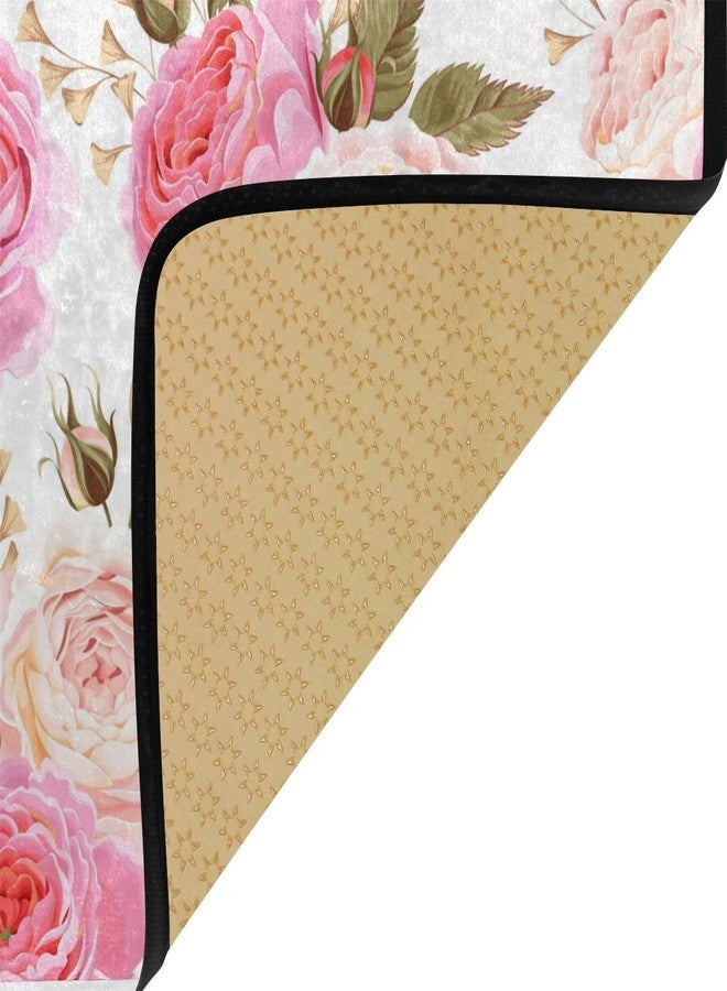 susiyo Kitchen Mat Beautiful Floral Pink Roses Kitchen Rug Mat Anti-Fatigue Comfort Floor Mat Non Slip Oil Stain Resistant Easy to Clean Kitchen Rug Bath Rug Carpet for Indoor Outdoor Doormat - Image 3