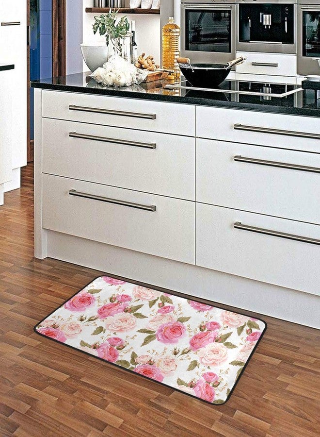 susiyo Kitchen Mat Beautiful Floral Pink Roses Kitchen Rug Mat Anti-Fatigue Comfort Floor Mat Non Slip Oil Stain Resistant Easy to Clean Kitchen Rug Bath Rug Carpet for Indoor Outdoor Doormat - Image 5