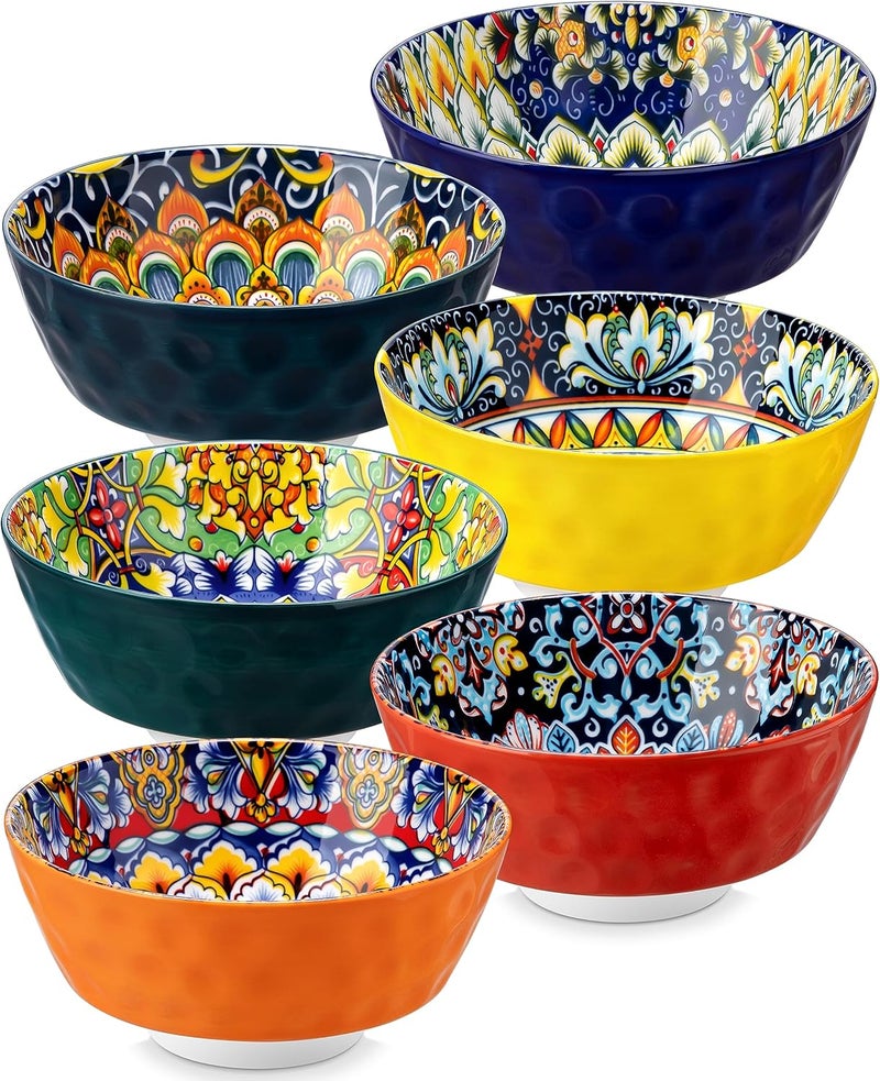 vancasso Cereal Bowls Ceramic Soup Bowls Set of 6 26 oz Colorful Bowls Set for Kitchen Dishwasher  Microwave Safe for Cereal Soup Oatmeal Ice Cream Salad Pasta etc - Image 1