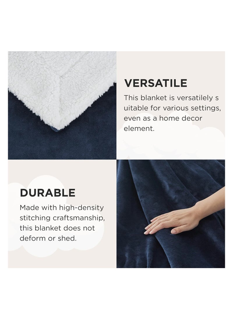 Fabienne - Silky Soft Sherpa Blanket Single Size Ultra Plush Reversible Bed Blanket Lilac 160x220 cm - Image 1