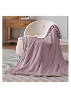 Fabienne Silky Soft Sherpa Blanket Single Size Ultra Plush Reversible Bed Blanket Lilac 160x220 cm  - Image 2