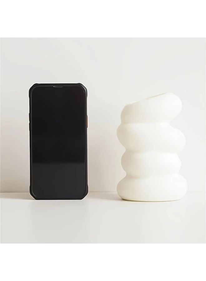 White Spiral Plastic Vase For Home Decor Living Room Bedroom - Image 4