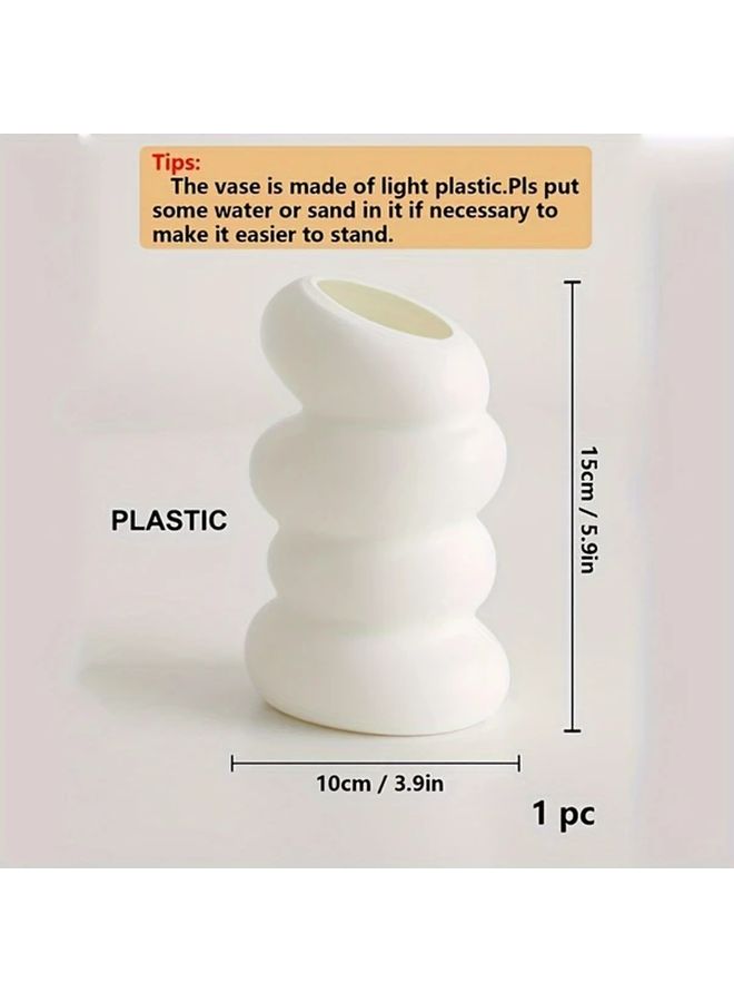 White Spiral Plastic Vase For Home Decor Living Room Bedroom - Image 3