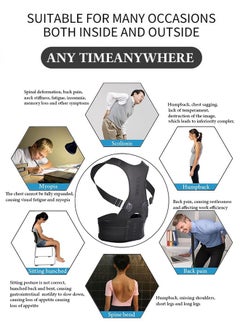 Polish'D Thoracic Back Brace Posture Corrector, Magnetic Support for Neck Shoulder Upper and Lower Back Pain Relief, Perfect Posture Brace for Cervical Lumbar Spine, Fully Adjustable Belt (Black, Large)  - Image 2