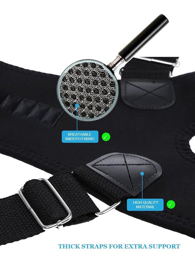 Polish'D Thoracic Back Brace Posture Corrector, Magnetic Support for Neck Shoulder Upper and Lower Back Pain Relief, Perfect Posture Brace for Cervical Lumbar Spine, Fully Adjustable Belt (Black, Large)  - Image 3